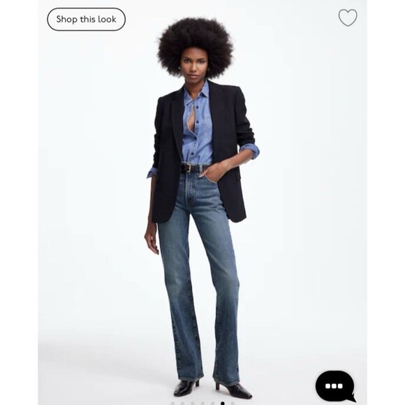 Madewell $148 Relaxed Bootcut Jeans High Rise Full Length Concho Wash Size P29 - Picture 1 of 16